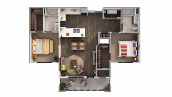 B-HC - Two Bedroom / Two Bath*